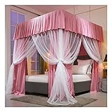 Moskitonetz Baldachin für Doppelbett, Vierjahreszeiten-Verdunkelung & Staubdichter Bettvorhang, Schlafzimmer Dekoration für Frühling, Sommer, Herbst, Winter