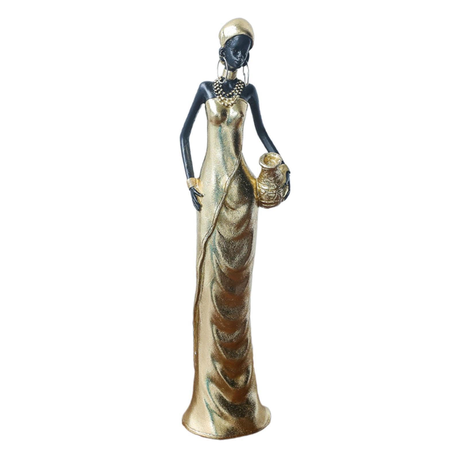 ALCXAZS Desktop Ornament Table Centerpiece African Figurine Art Unique Gift Vintage Tribal Lady Statue For Special Occasions Desktop Ornament Table Centerpiece for Creative Gift, Style B