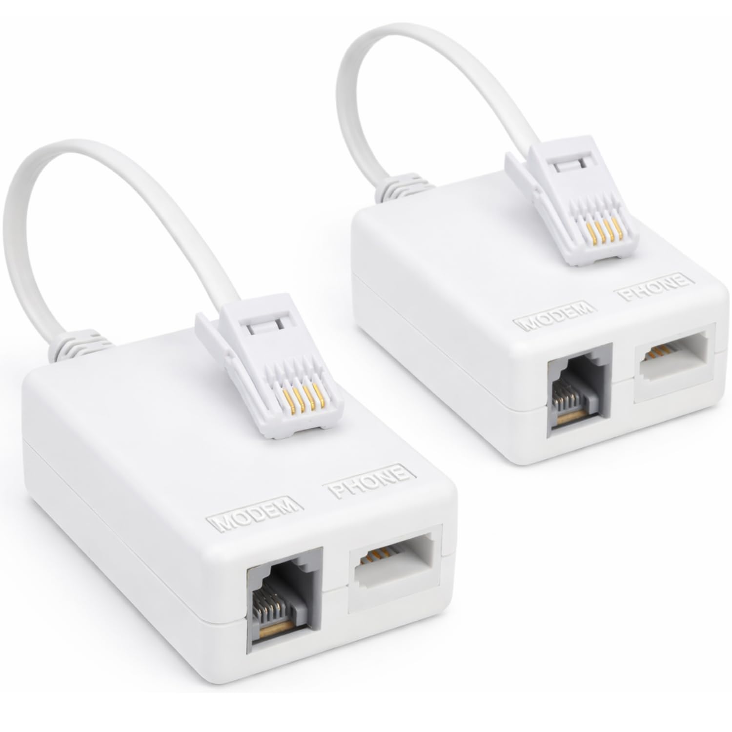 Dynamode Micro Filtro ADSL2+ E Splitter - Plug & Play Per Modem, Router, DECT, PABX - Connessione BT