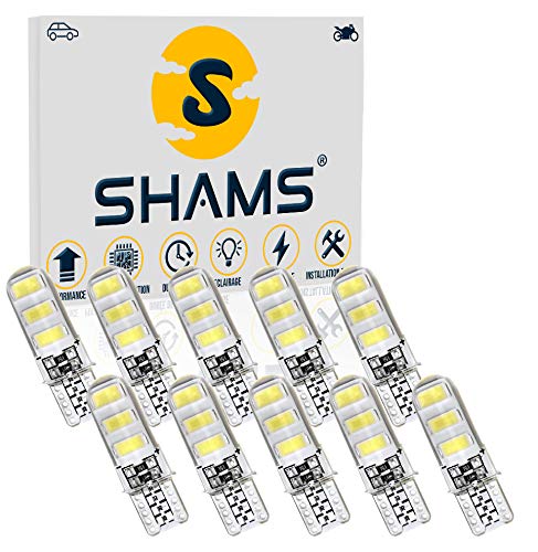 LOT 2 AMPOULES T10 AVEC 10 LED SMD POUR VOITURE CANBUS | ANTI-ERREUR ODB | LED 5050 6000K BLANC PUR | AMPOULES DE REMPLACEMENT VEILLEUSES BOITE A GANTS PLAQUE COMPTEUR COFFRE PLAFONNIER ETC. (10)