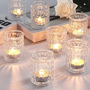 Azuritek 12er Klare Glas Teelichthalter Windlichter