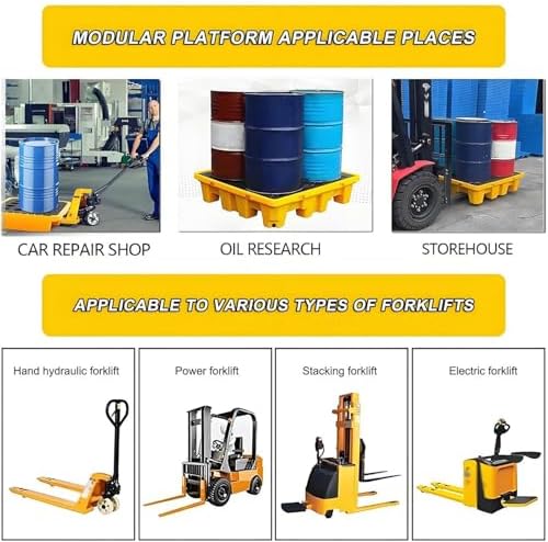 Stackable Polyethylene Spill Pallet & Drum Containment Platform - 4000kg Capacity, Integrated Sump, Steel Barrel Compatible, Ideal for Basement Storage Solutions