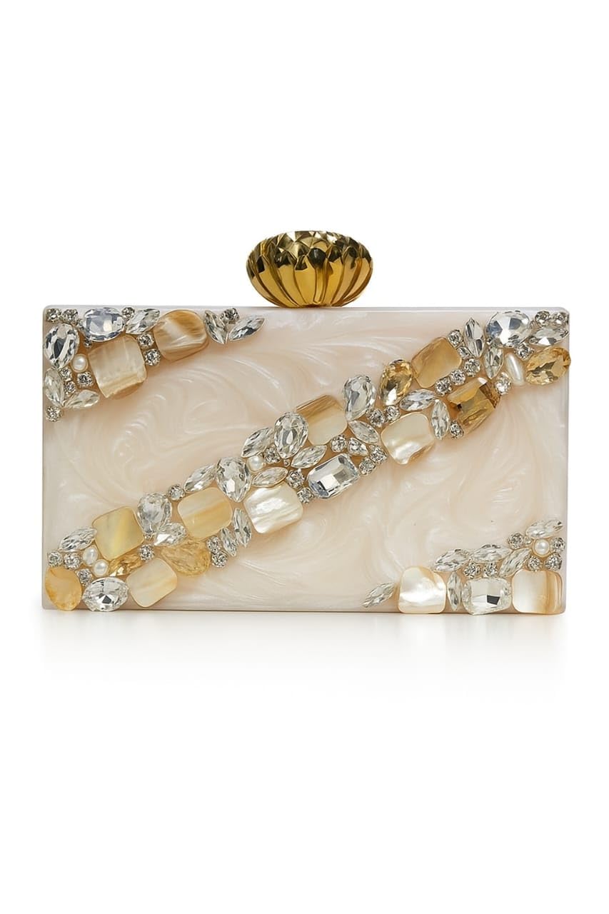 tz handicraft Resin Clutch For Women Daily Use Crystals & Mother of Pearl Work Elegant Bridal Clutch Bridesmaid Gift Party Handbag Stylish Purse for Wedding-picture-41