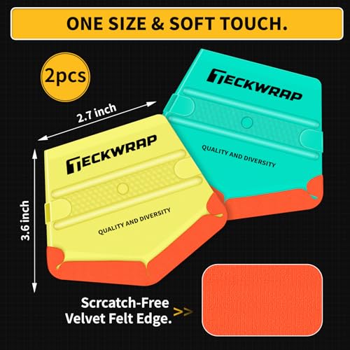Image of TECKWRAP Felt Squeegee for Vinyl Wrap Window Tint, V-Shape, Soft /Med | Pro Car Wrap Tool Kit with 2 Hardness Levels Scratch-Free Tool for PPF, Decal, Inkjet Sticker Paper & Wallpaper DIY Projects