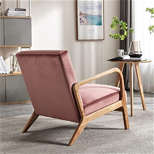 Container Furniture Direct Classic Comfortable Modern Boho Velvet Upholstered Lounge Armchair For Living Room, Reading, Bedroom, Office, And Small Spaces, Rose #TOP4