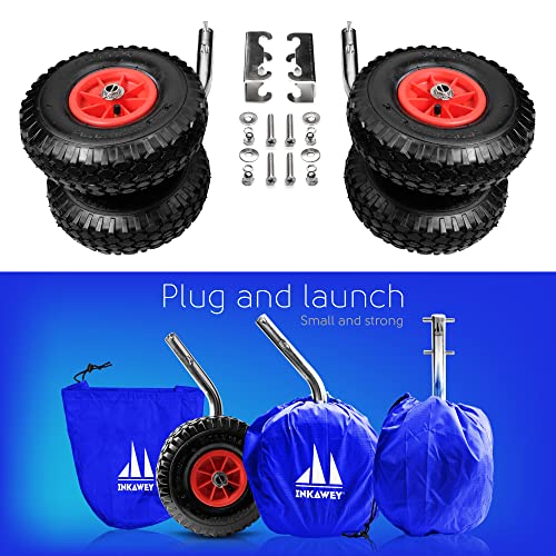 Inkawey Launch Wheels For Boats - Inflatable Boat Launch Wheels Fits Any Transom Boat Dinghy Boat Jon Boat #TOP4