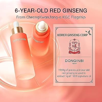Donginbi Red Ginseng 1899 Watery Oil Essence - Glowing Face Oil, Skin Barrier Repair & Firming Moisturizer, Korean Red Ginseng Essence, Skin Care Gifts for Women, 1.01 floz