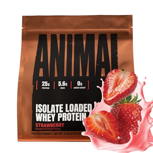 Image of Animal Whey Isolate Protein Powder, 25G High Protein | Strawberry 2LB