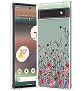 Design Fiori E Foglie Custodia Per Google Pixel 7 Pro, Trasparente Con Motivo Floreale, TPU Flessibile E PC Rigido, Protezione Antiurto Custodia Pixel 7 Pro