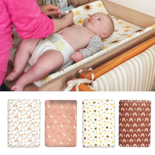Diaper Change Table Sheets Breathable Covers Changing Pad Covers for Toddler Newborns Soft Cotton Changing Pad Sheets