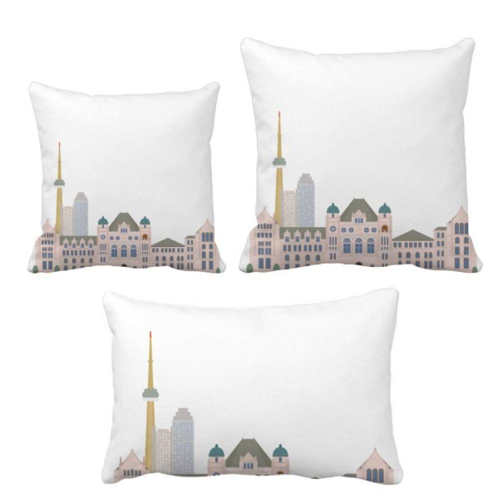 Canada Ville aquarelle housse de coussin aux finitions soignées pour décoration de canapé chic