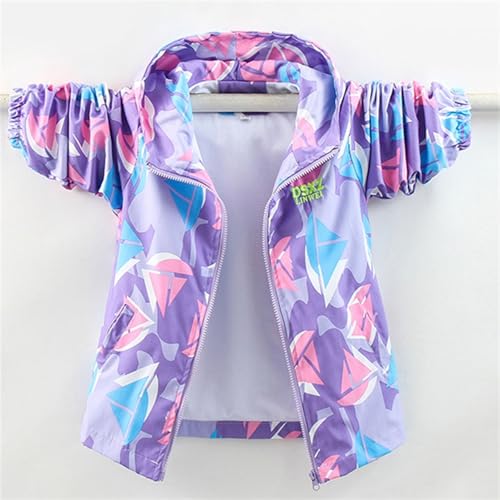 Girls Rain Jacket Waterproof Zip Up Cute Lightweight Long Sleeve Fall Coat Kids Hooded Y2K Cartoon Windbreaker3