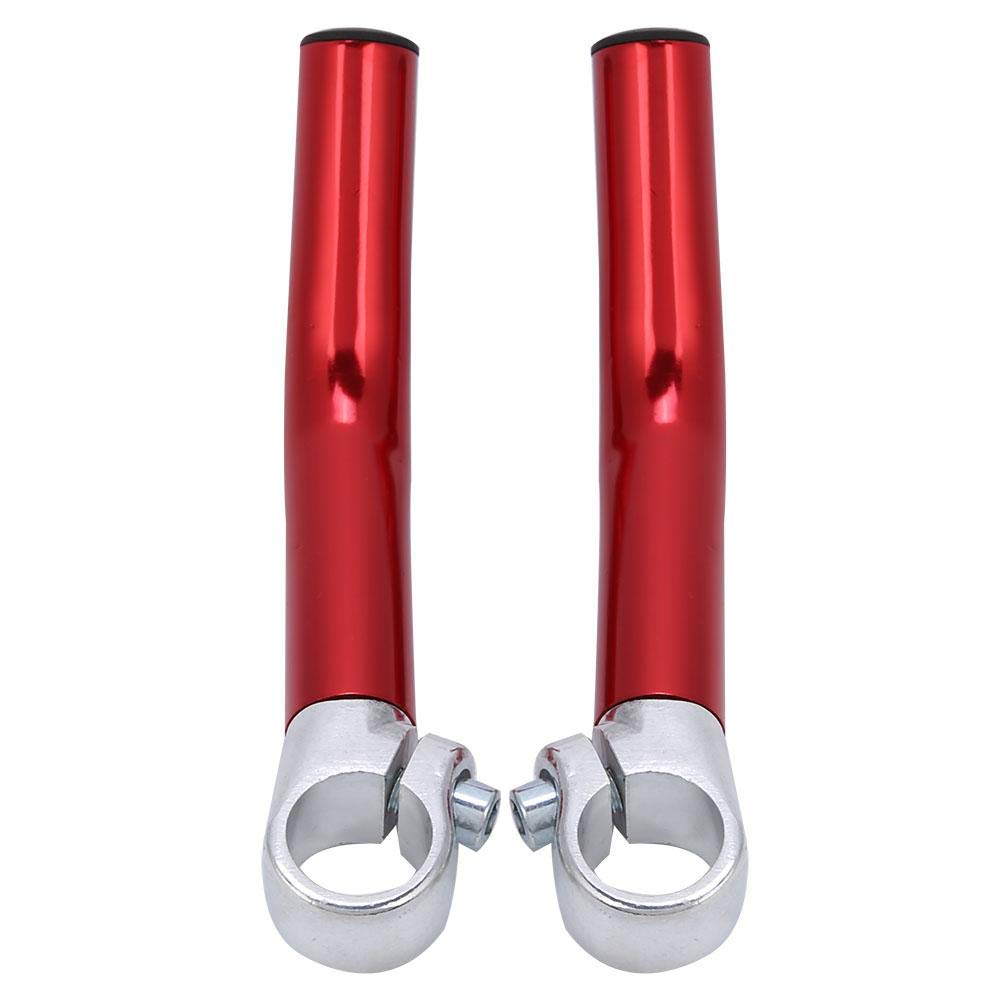 Handlebar End , Aluminum Alloy End with 2 End Stoppers for 22 . 2mm/0 . 9in Handlebar 1 Pair (Red)
