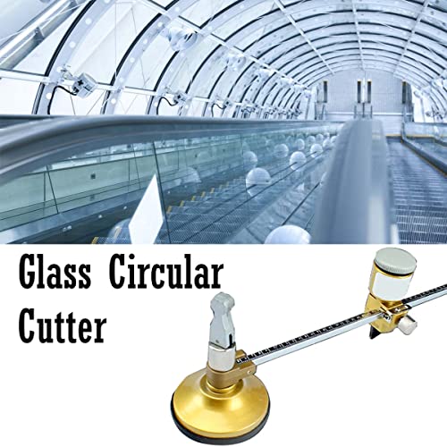 Ezweiji Heavy Duty Circular Glass Cutter With Suction, Adjustable Diamond Glass Cutter Tool Set With Round Knob Handle And Suction Cups #TOP5
