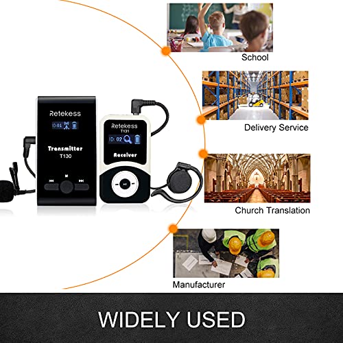 Case Of 1 Transmitter 15 Receivers, Retekess T130, Wireless Tour Guide System Headsets, Easy To Set Up, Battery Last Long,Translation System For Church, Factory Tours #TOP7