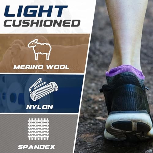 CloudLine - Merino Wool Socks for Men and Women - Light Cushion, Anti-Blister & Moisture Wicking Wool Running Socks - 1 Pair3
