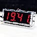 DIY Digital LED Clock Kit Compact 4-digit Light Control Temperature Date Time Display with Transparent Case (Red)
