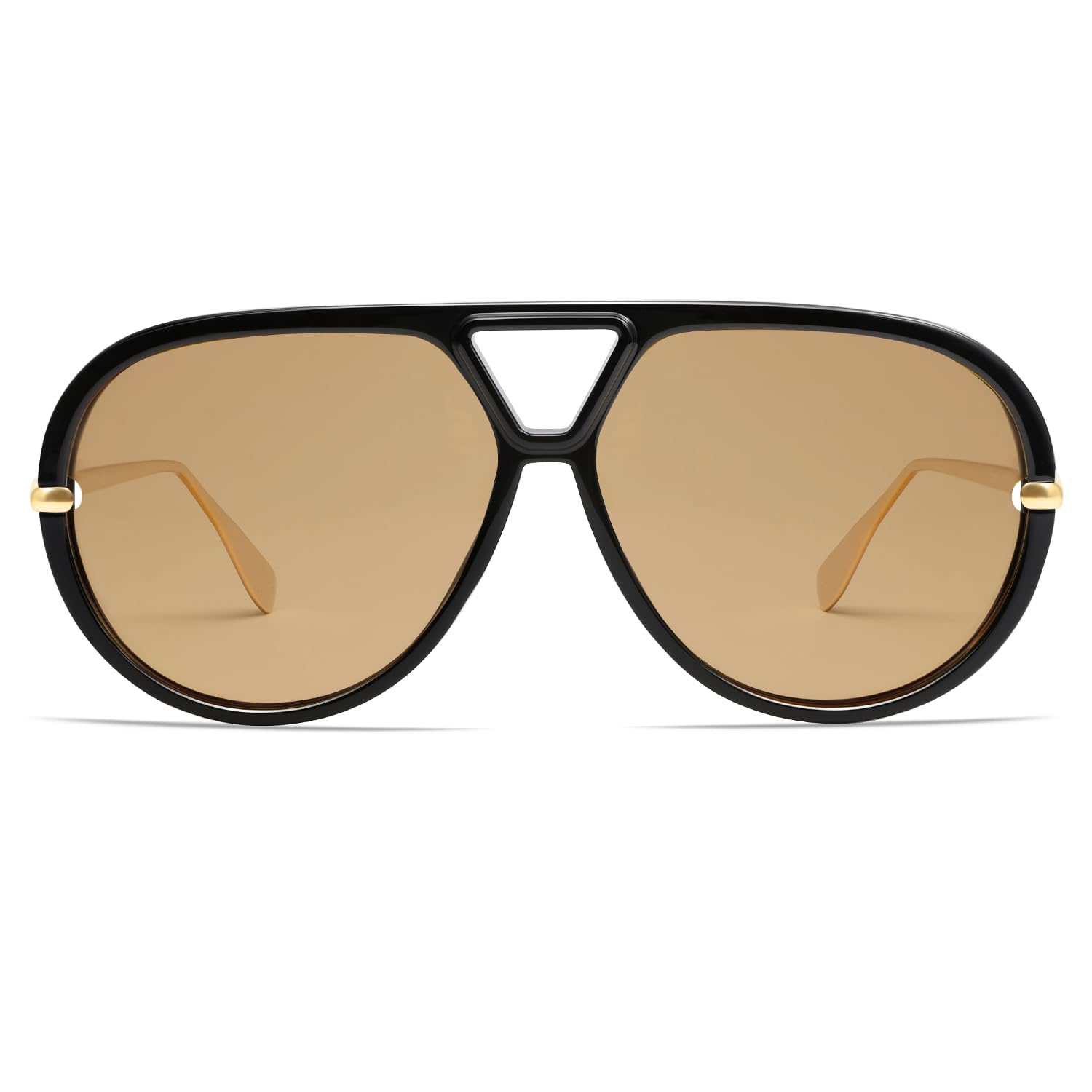 VANLINKER Trendy Polarized Aviator Sunglasses for Women Men Retro Oversized Round Sunglasses Vintage Shield Shades VL9798