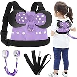 Accmor Toddler Harness Leashes + Anti Lost Wrist Link, Cute Child Safty Harness Kids Leash, Adorable Child Anti Lost Leash Baby Walking Harness Wristband Assistant Belt Strap for Girls, Christmas Gift
