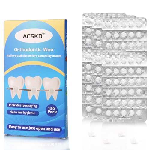 ACSKD 180PCS Braces Wax Orthodontic Wax with Individual Packaging Dental Waxs for Braces Wearer Travel Home Office Original