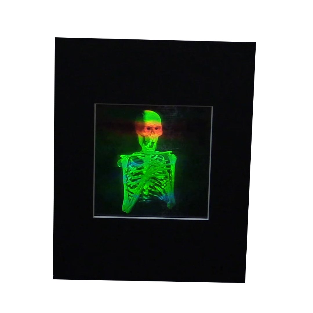 3D Skeleton 2-Channel Hologram Picture (MATTED), Collectible Embossed Type Film