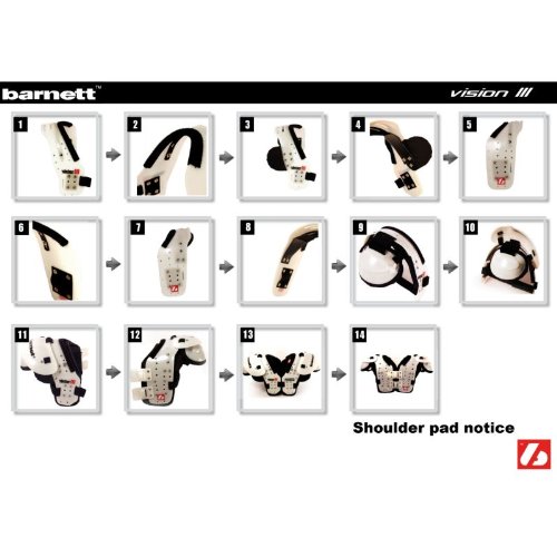 Vision III American Football Schulterschutz, sehr leicht, Gr M, Farbe schwarz