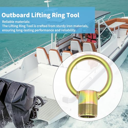 Image of Saihisday 91-904551 Outboard Lifting Ring Tool, Lifting Eye Tool Universal Lifting Ring, 1 1 /2 inch-16 TPI Threads, Replacement for Marine for Yamaha 2-Stroke 50Hp for Mercruiser MT0022 18-9896