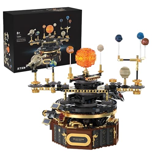 Technic Planet Earth and Moon in Orbit Building Set, Rotating Astronomical Building Toy with 8 Planets, Home Decor Model, Gift for Astronomy Enthusiasts and Children 6+ (1098PCS)