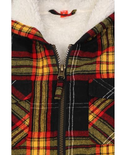 Image of ZENTHACE Boys Sherpa Fleece Lined Flannel Jacket
