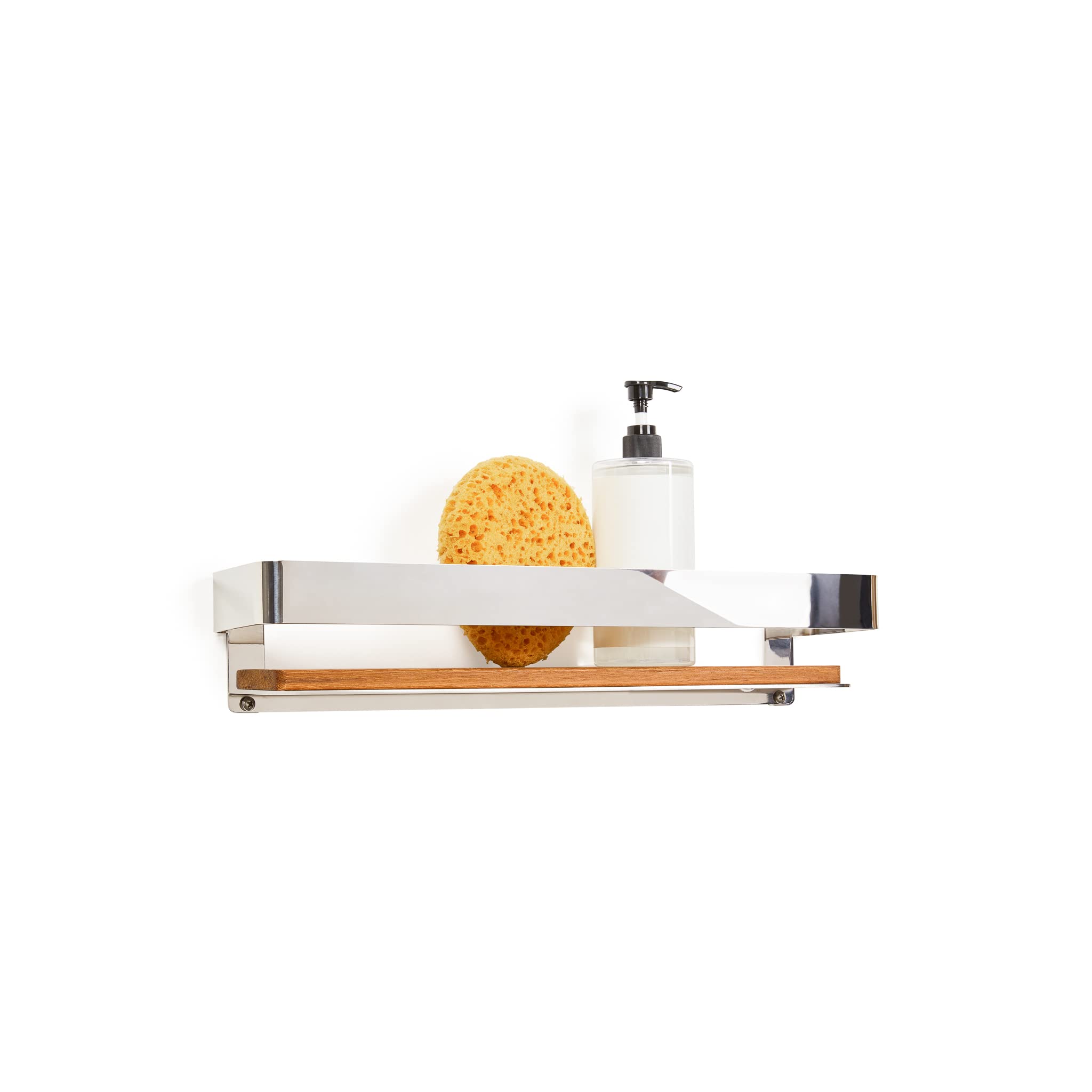 Étagère De Douche Rectangulaire Avec Rail Finition Satinée