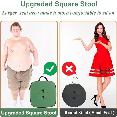 image for Fishboy Upgraded Square Collapsible Stool, 400lbs Max Weight, Lightwei