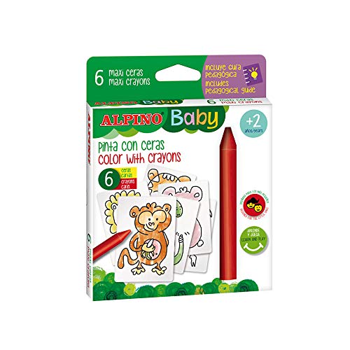 Alpino - Set De 6 Ceras Y 6 Cartas Para Colorear Baby En Oferta Alpino 6 Ceras Baby 6 Cartas Para Colorear Temática La Jungla (Da002006)