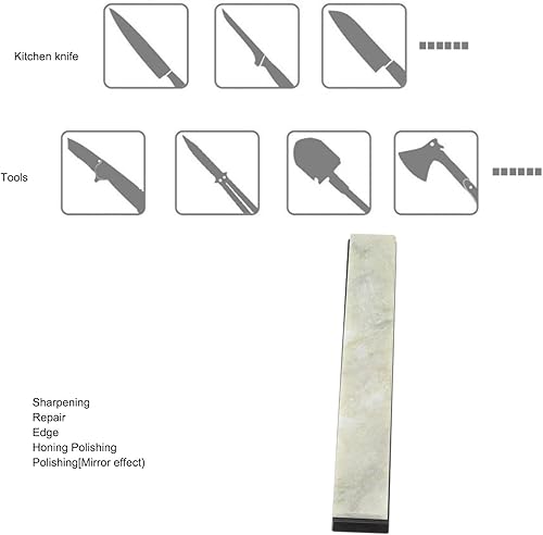 Miniatura 3 de Piedras de afilar, piedra húmeda, grano 10000 afilador de cuchillos de piedra de afilar de cuchillos de jade verde natural, herramientas de cocina