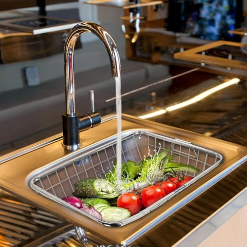 Image of Extra Large Stainless Steel Dish Drying Rack 60x47x23 cm - Heavy Duty Kitchen Countertop Utensil Stand with Detachable Drip Tray, Rust Proof Plate Bowl Drainer Basket