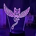 Children night light fairy tail cat happy fly figure lamp for child bedoom decoration led touch sensor color changing Illusion light-7 colori senza remoto