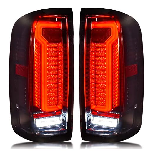 DOOD Tail Light for Chevy Colorado &GMC Canyon 2015-2021, for Colorado LED Smoked Rear Tail lights Assembly Replacement With Brake Turn Signal Reverse Light DRL Daytime Running Light Lamp(1 Pair)