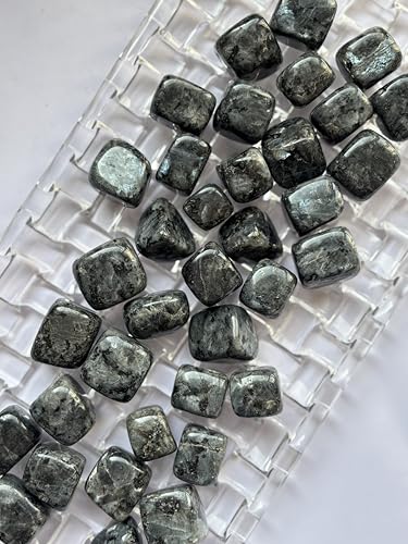 Image of Tumbled Stones, Natural Crystal Healing Stones, Home Office Decor, Aquarium Decorative Pebbles, Vase Fillers (Larvakite, 200)