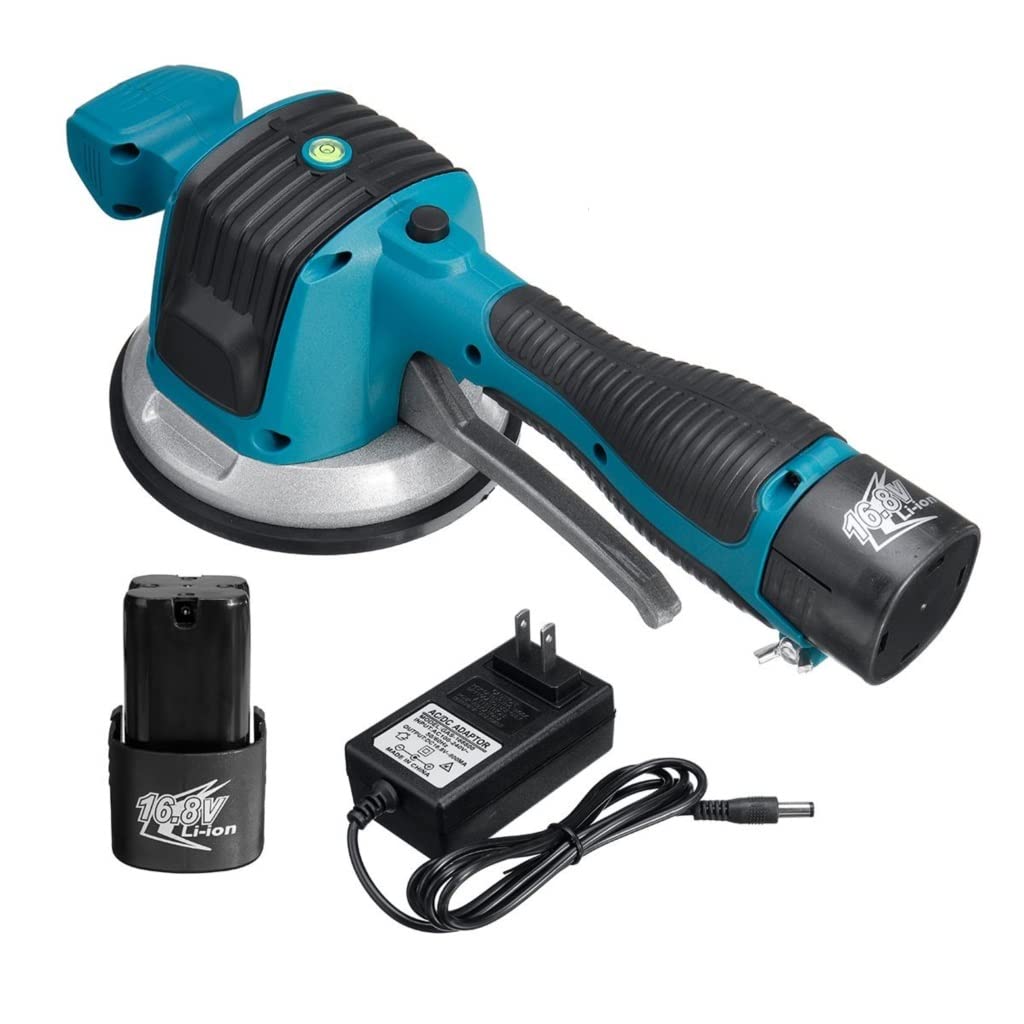 CUDTAPI Tile Vibrator Tiling Machine 16.8/25V Tiles Floor Laying Automatic Leveling Plastering Suction Cup(16.8V 1 battery)
