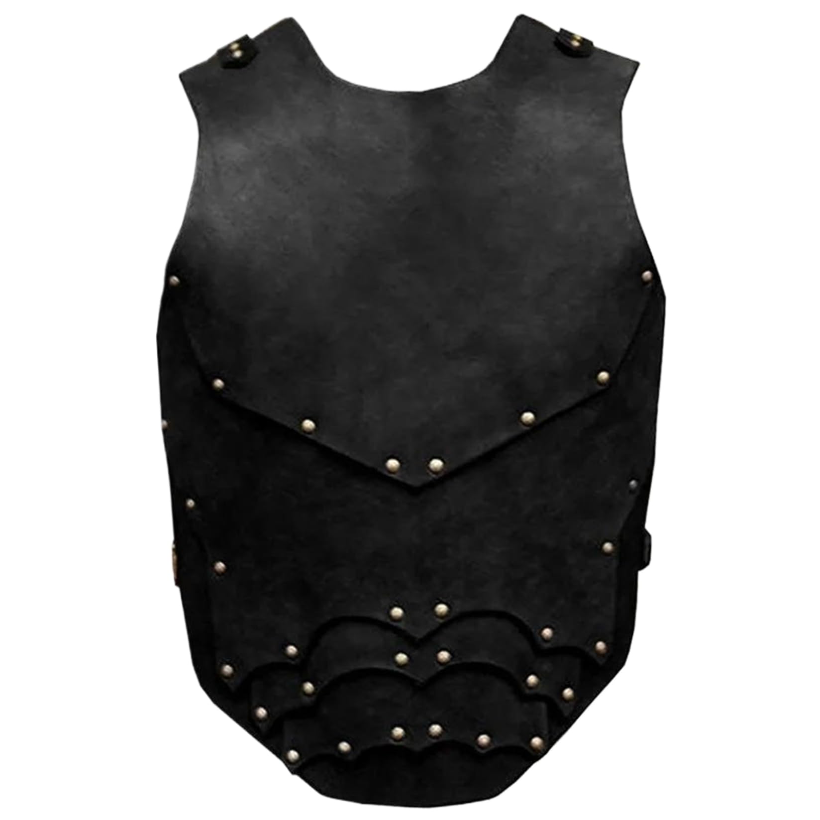 Cndiyald Medieval Costume Men PU Leather Armor Adjustable Chest Armor, Viking Warrior Chest Plate Armor, Black Retro Knight Body Armor for LARP Halloween Cosplay Party