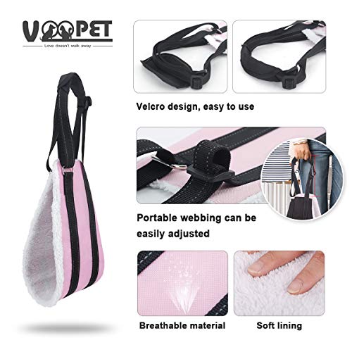 voopet Dog Sling, Help Lift Back Legs, Portable Hip Support Harness Assist Lift Dogs Rear for Canine Aid - Pet Lift Harness for Small Medium & Large Dogs Hind Leg Support Rehabilitation