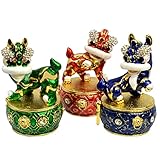 Goodyouge Drei Löwen auf Trommel Feng Shui Dekorieren Harmonie & Balance Frieden Chinesisches Yin Tai Chi Taoismus Symbol Feng Shui Ihr Leben 2023 Neujahrsgeschenk (GW5332)