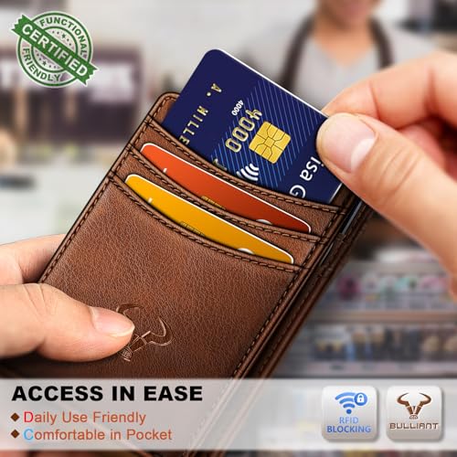 Image of BULLIANT Slim Wallet For Men 12Cards,Magnetic Flip Build-in Money Clip Airtag Compatible-RFID Blocking