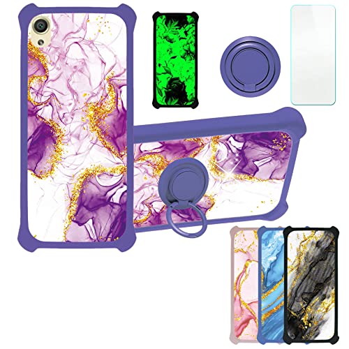Aroepurt Coque pour Sony Xperia X Coque Compatible avec Sony Xperia X Coque Étui [avec Trempé 9H Protection D'écran] Case Support de Bague PC + Silicone...
