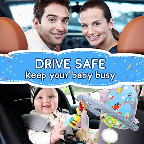Car Seat Toys For Babies 0-6 Months: Soft Car Seat Adjustable Activity Arch With Music, Mirror, Rattle, Teether Hanging Toy For Baby Infant 0-6-12 Months, Sensory Gift 3 6 12 Months Baby Boys Girls #TOP4