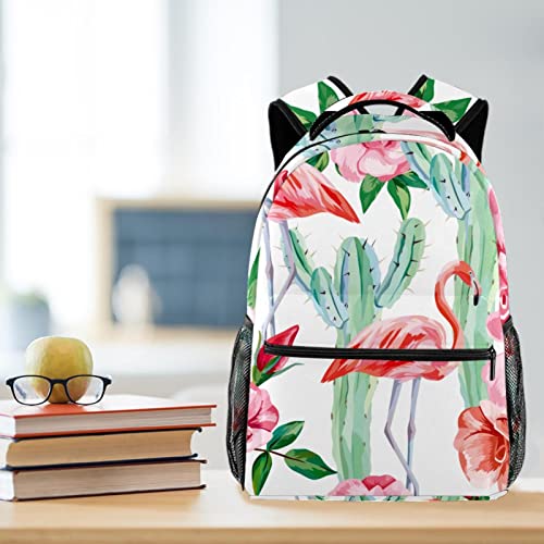 Sac à dos léger d'école oiseaux vert cactus finition haut de gamme