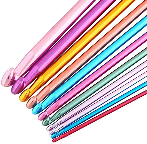 MPEIPILA Uncinetto Tunisino Afghani Lungo 35 cm 8 mm, 10 Pezzi di Ferri