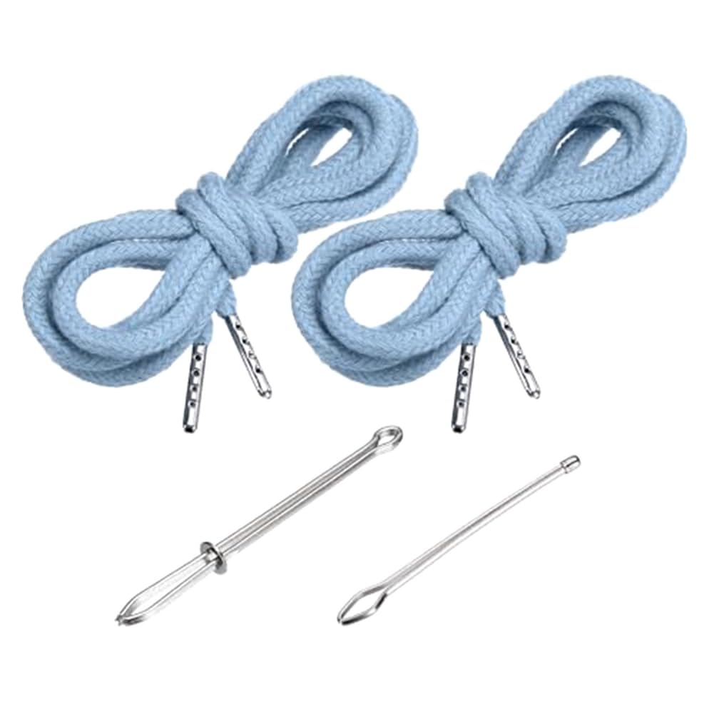 Aundhegrtt Blue Two Replacement Drawstrings And Two Easy Threaders- Ideal For Hoodies, Jackets, Sweatpants For Shorts B