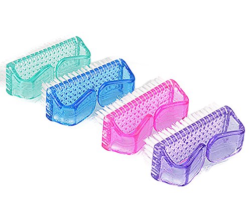 Preisvergleich Produktbild Qingsun 4X Nagelbürste Nagelstaubbürste Reinigungsbürste Waschbürste Handwaschbürste Schmutzbürste Nagel Reinigung Swerkzeug Zufällige Farbe
