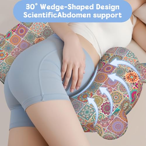Image of Pregnancy Pillow for Sleeping,Maternity Pillow with Cooling,Maternity Support for Back and Hip Relief,Soft and Comfortable Wedge Pregnancy Pillows Side Sleeping Support for Belly with Removable Cover