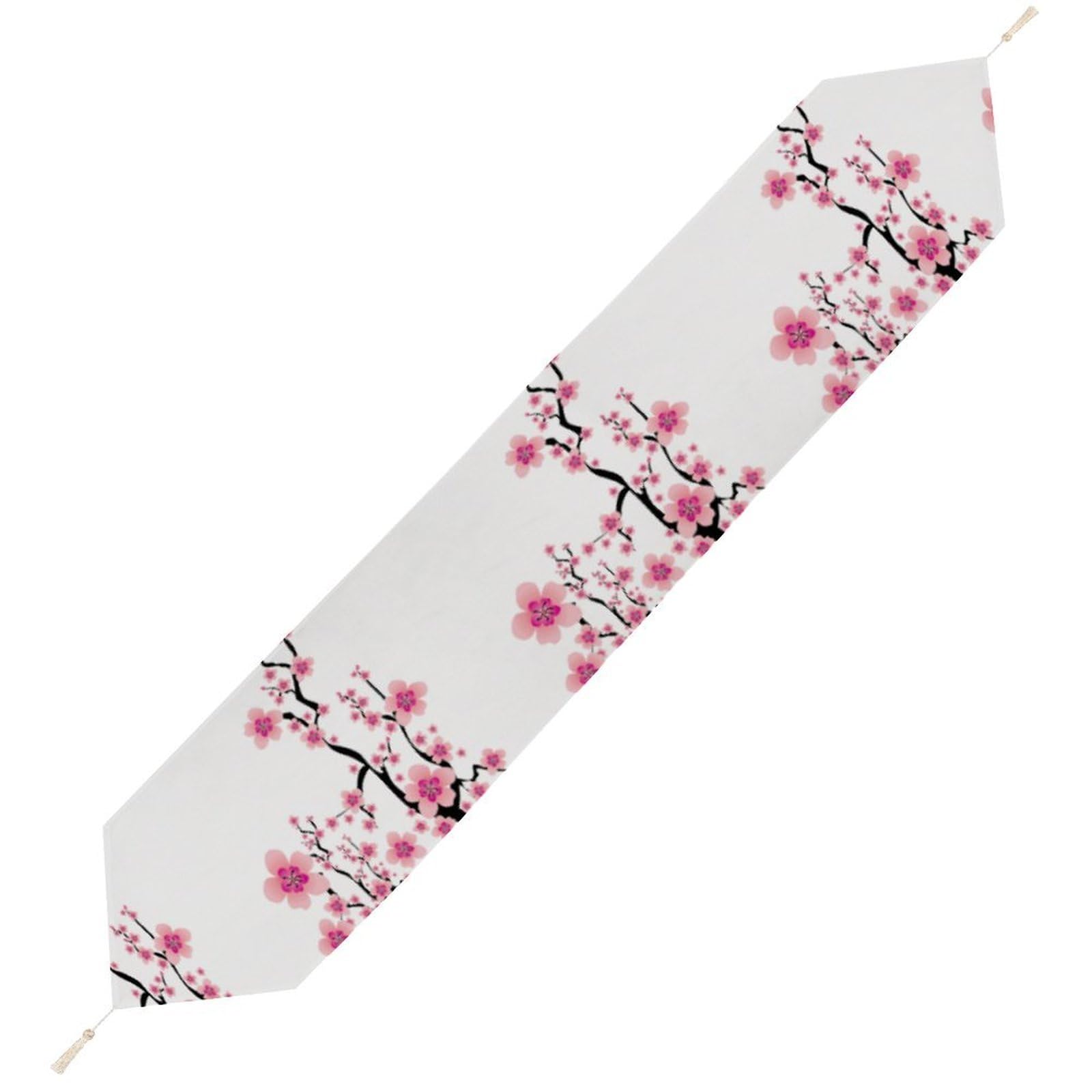 JZemdybill 178*33cm Table Runner with Tassel, Plum Blossom Table Runner, Table Decoration for Kitchen, Party, Restaurant